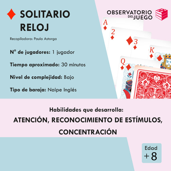 JUEGO SOLITARIO RELOJ