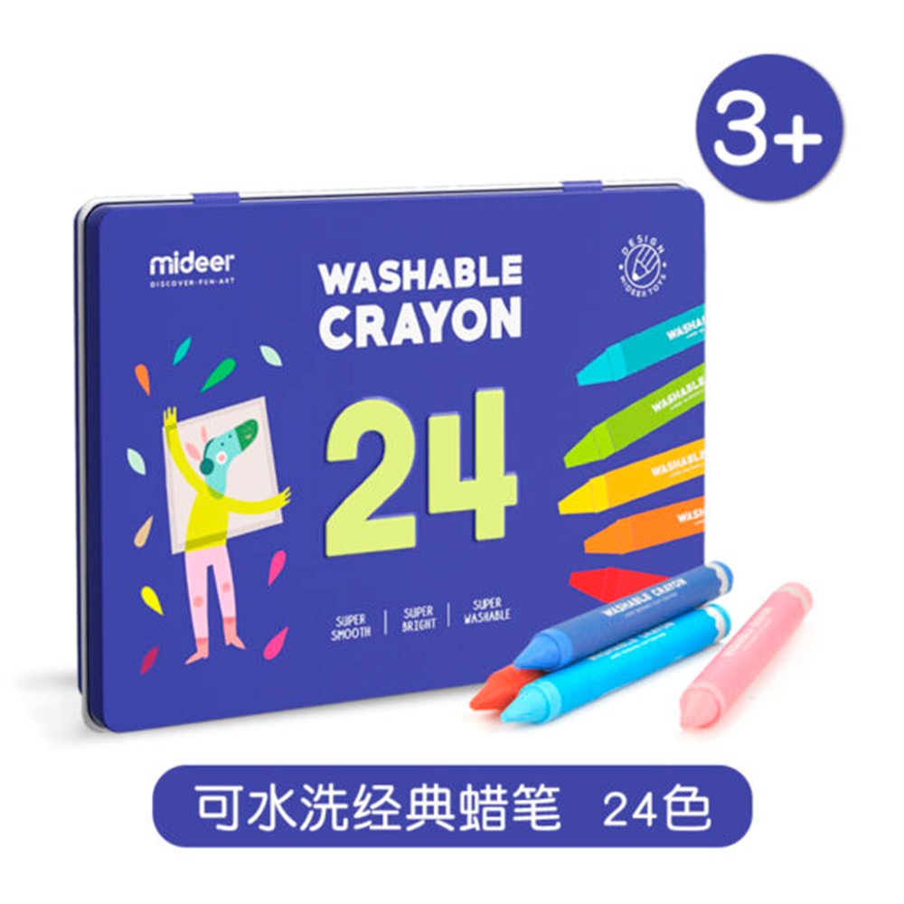Washable Crayon 24 -Caja Metálica-