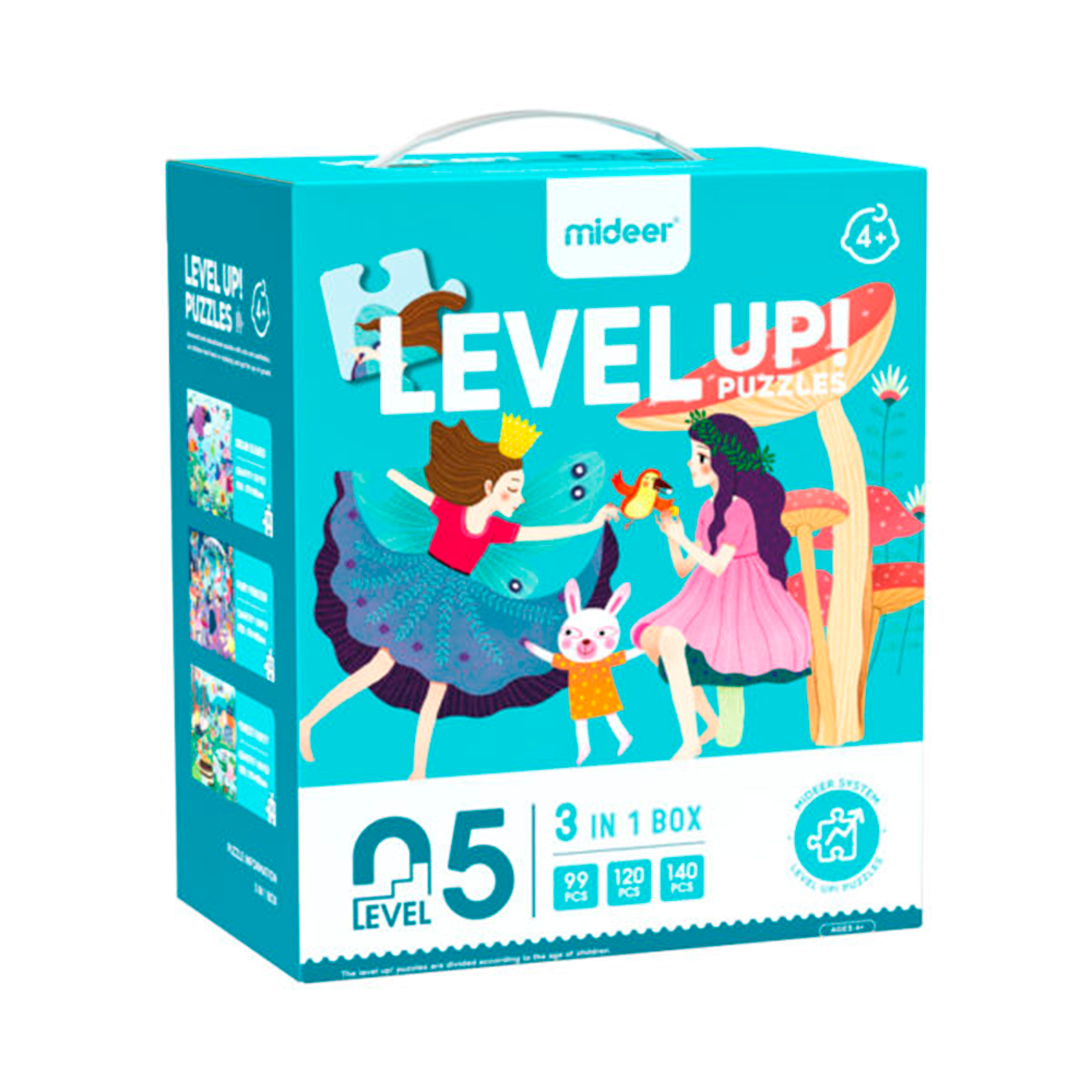 Level Up! Nivel 5: contiene 3 puzles de paisajes de fantasia
