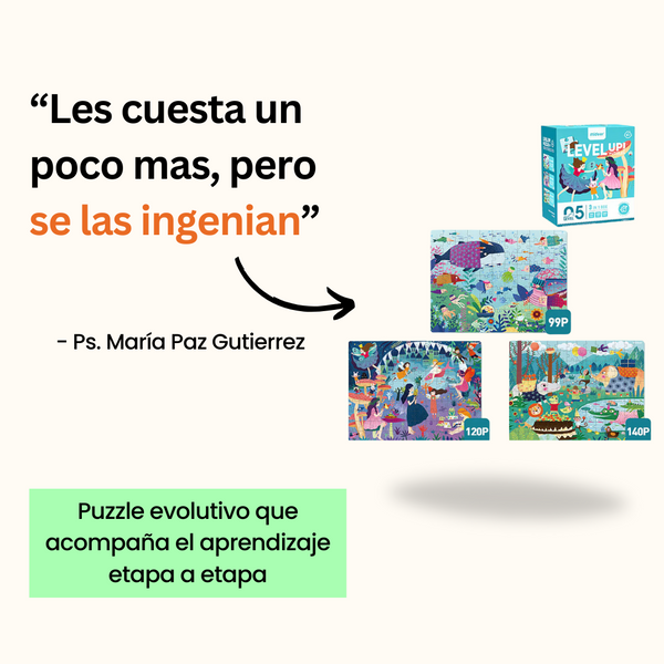 Level Up! Nivel 5: contiene 3 puzles de paisajes de fantasia