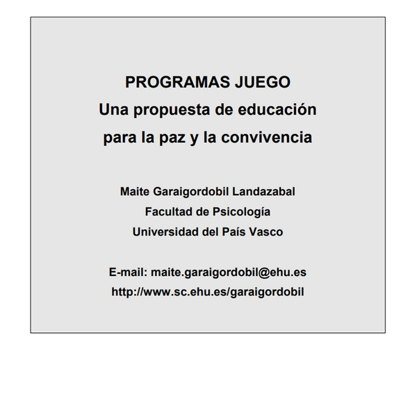 Educación para la paz y la convivencia