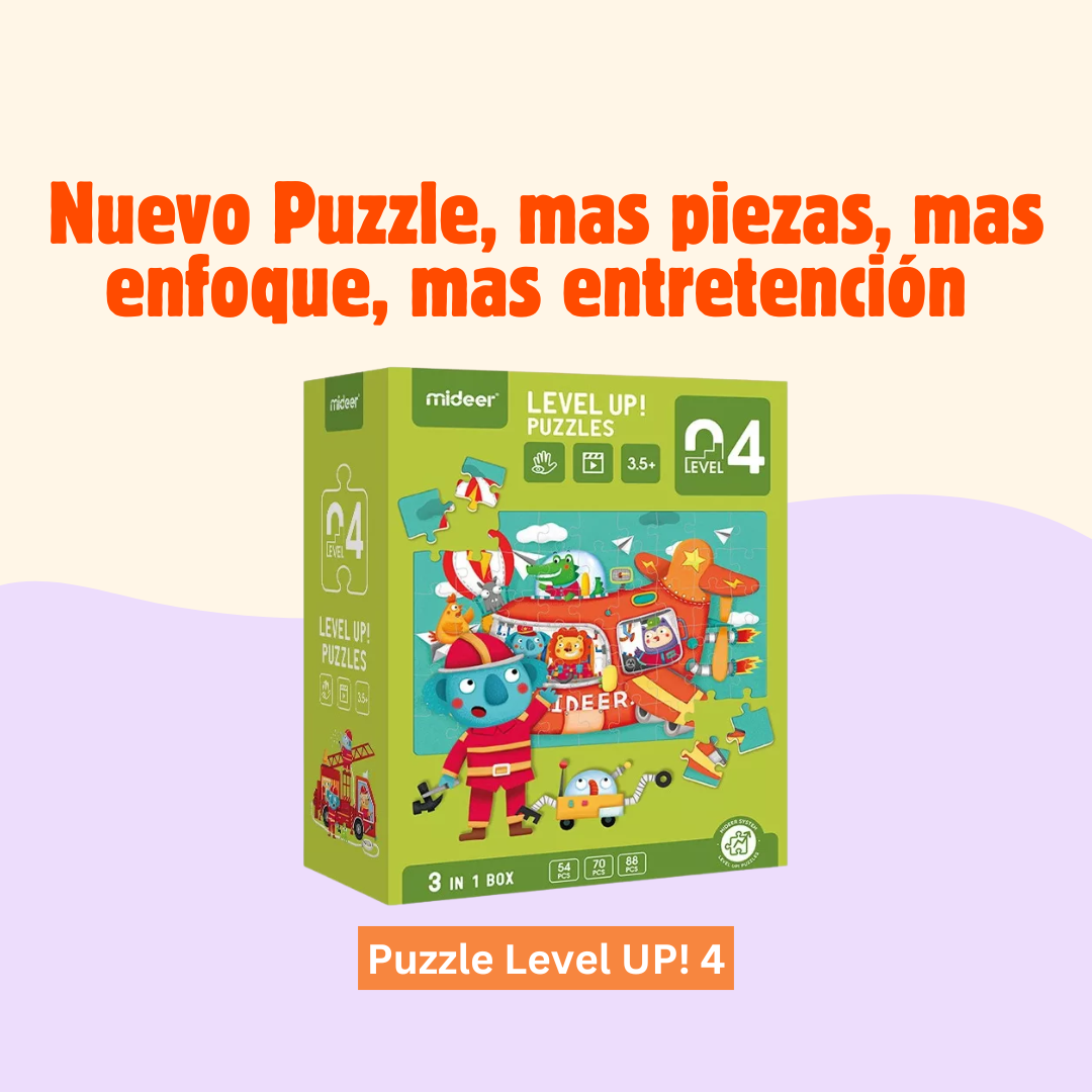 Level Up! Nivel 4: contiene 3 puzles de los medios de transporte