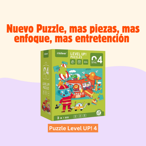 Level Up! Nivel 4: contiene 3 puzles de los medios de transporte