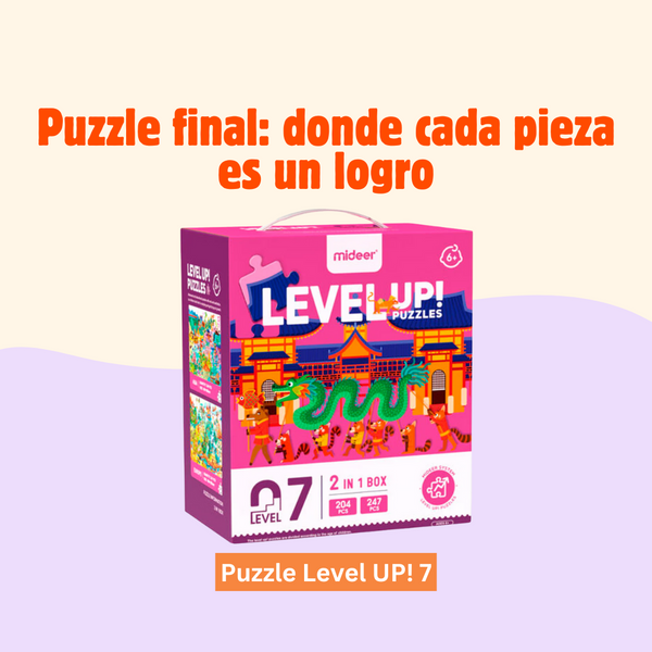 Level Up! Nivel 7: contiene 2 puzles, un mapa ilustrado de Europa y uno de Asia