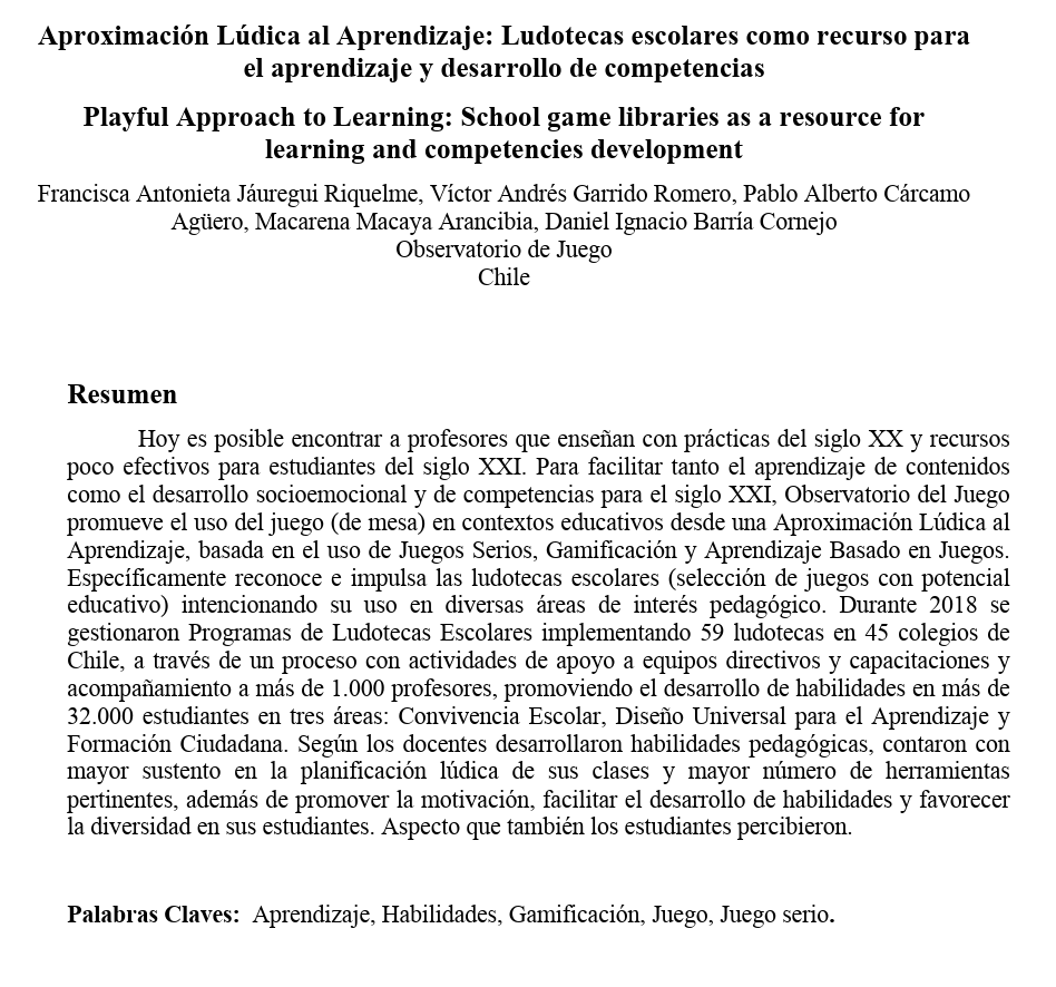 Aproximación Lúdica al Aprendizaje: Ludotecas escolares como recurso para  el aprendizaje y desarrollo de competencias