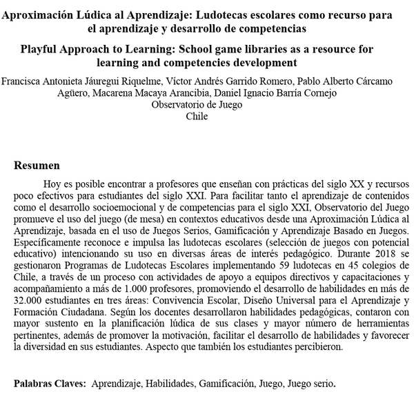 Aproximación Lúdica al Aprendizaje: Ludotecas escolares como recurso para  el aprendizaje y desarrollo de competencias